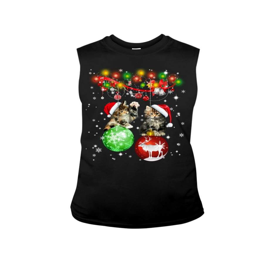 Christmas Cute Kittens With Balls Unisex Long Sleeve