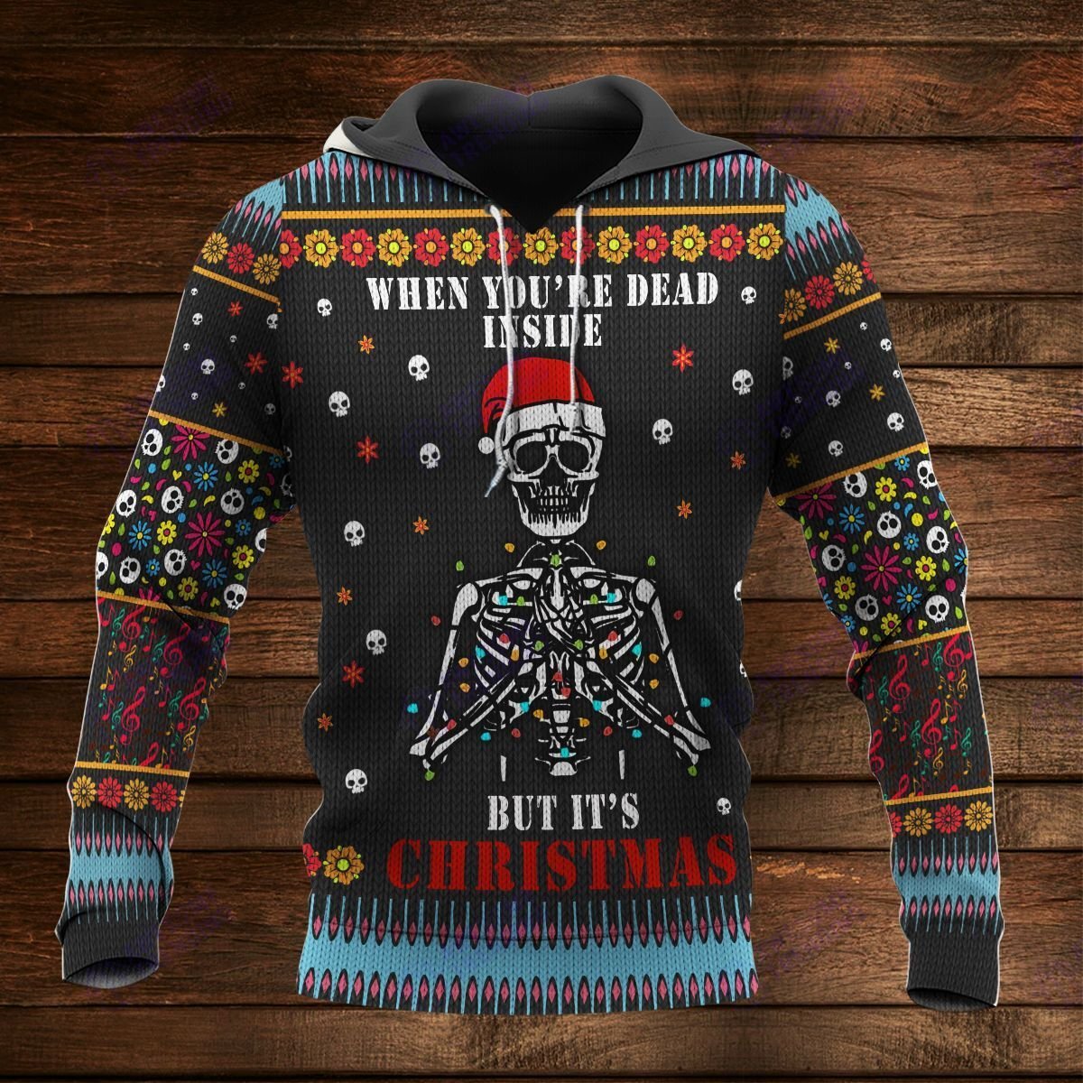 Amazestylez 3D Knitting Pattern Ugly Christmas Hoodie/Sweater Skull But It’S Christmas Ugly Christmas Sweater 3D Hoodie Gift For Skull Lover 3D Printed Hoodies