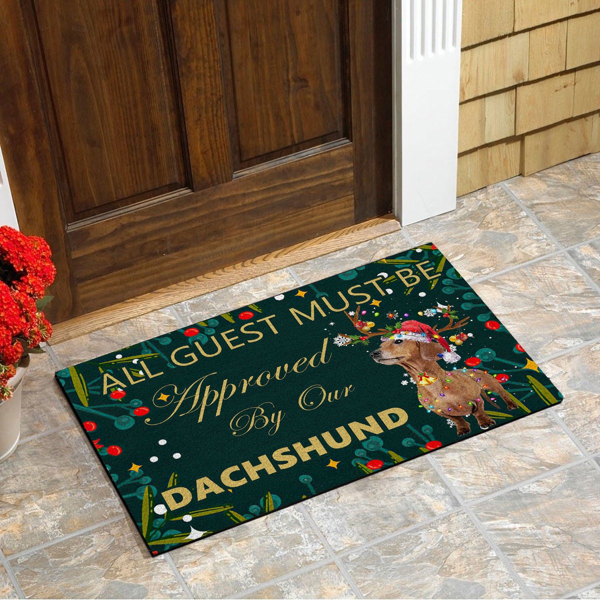 U Dachshund Christmas 3D All Over Printing Doormat