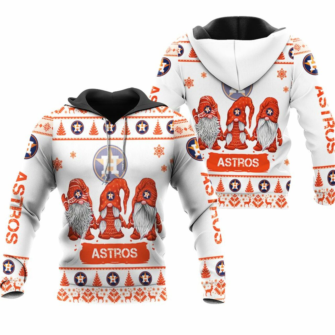 Christmas Gnomes Houston Astros Ugly Christmas 3D Printed Sweatshirt 3D 3D Hoodie Sweater Tshirt Model 1183