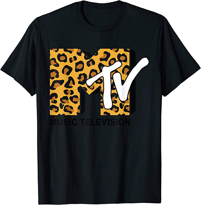 Classic Mtv Logo Leopard Print T-Shirt