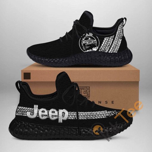 Black Jeep Car Custom Shoes Personalized Name Yeezy Sneakers