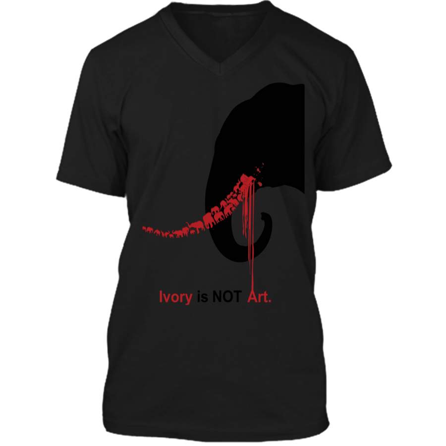 Ivory Is Not Art Save The Elephant Earth Day Tshirt Mens Printed V-Neck T