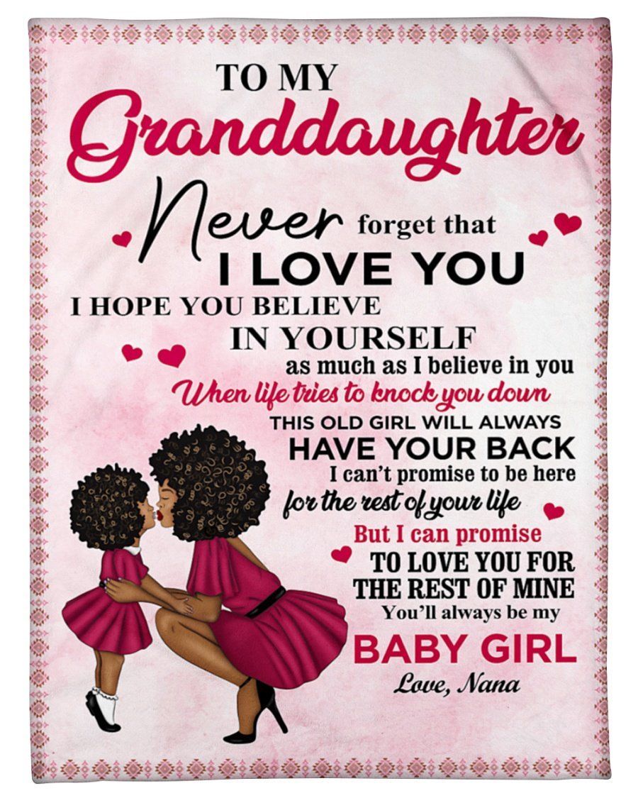 To Granddaughter Never Forget That Custom Name Gift From Nana Fleece Blanket