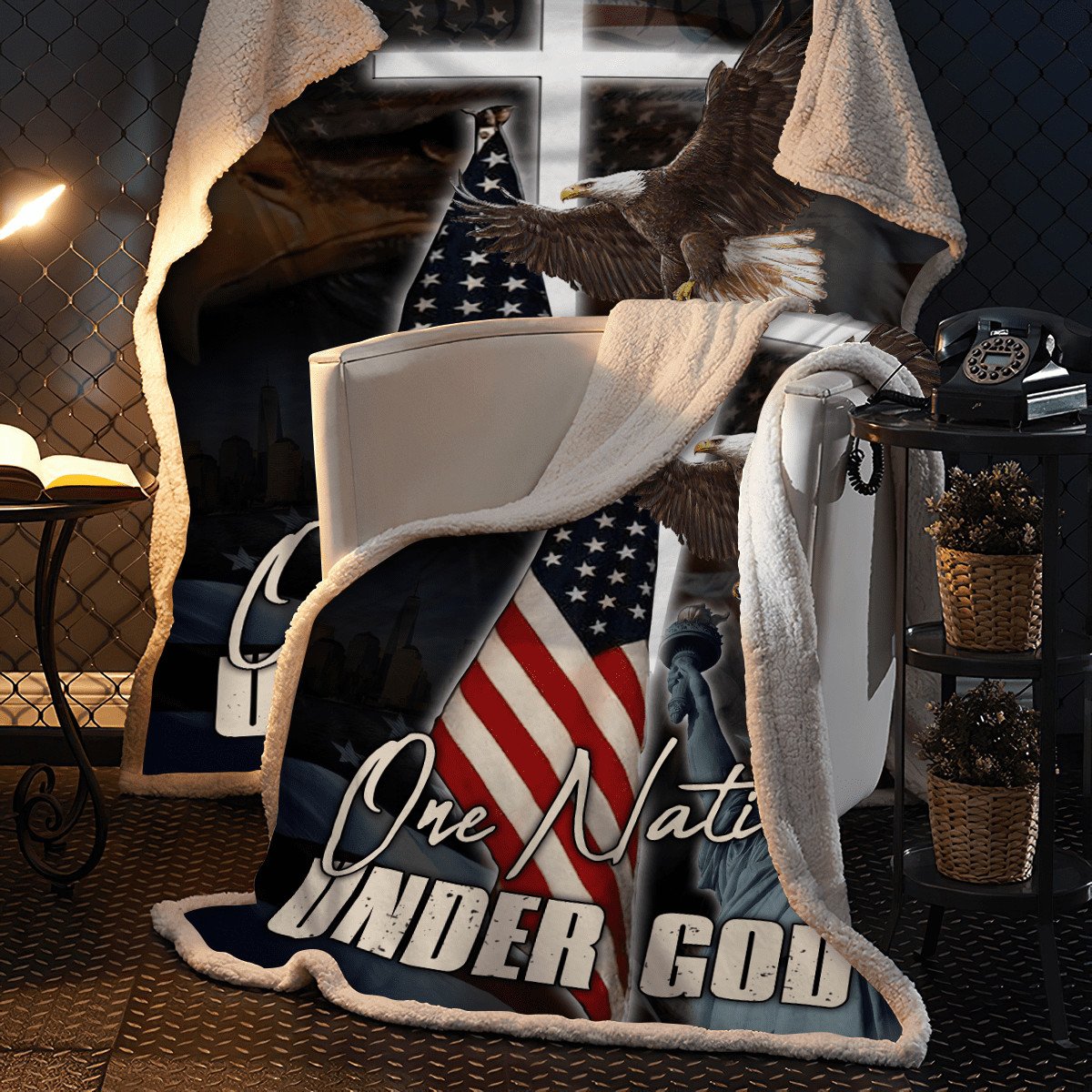 American – One Nation Under God 3D All Over Printed Blanket