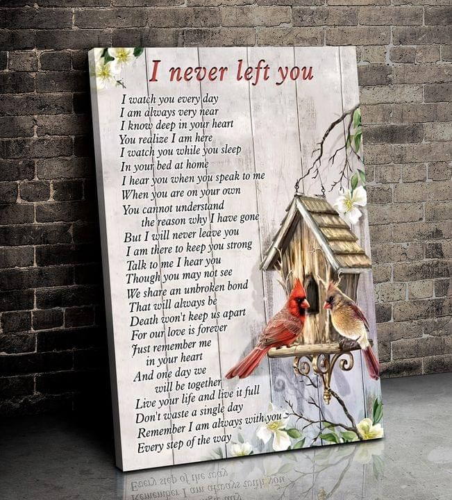 I never left you Couple Bird house love poster poster canvas