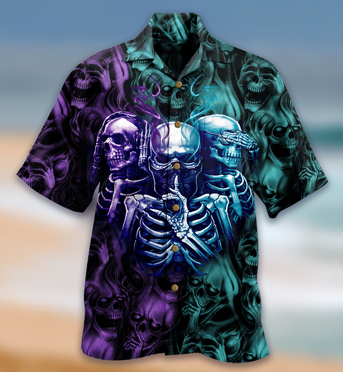 Skull Neither Hear Nor See Aloha Hawaii Shirts For Men Women Ha94844