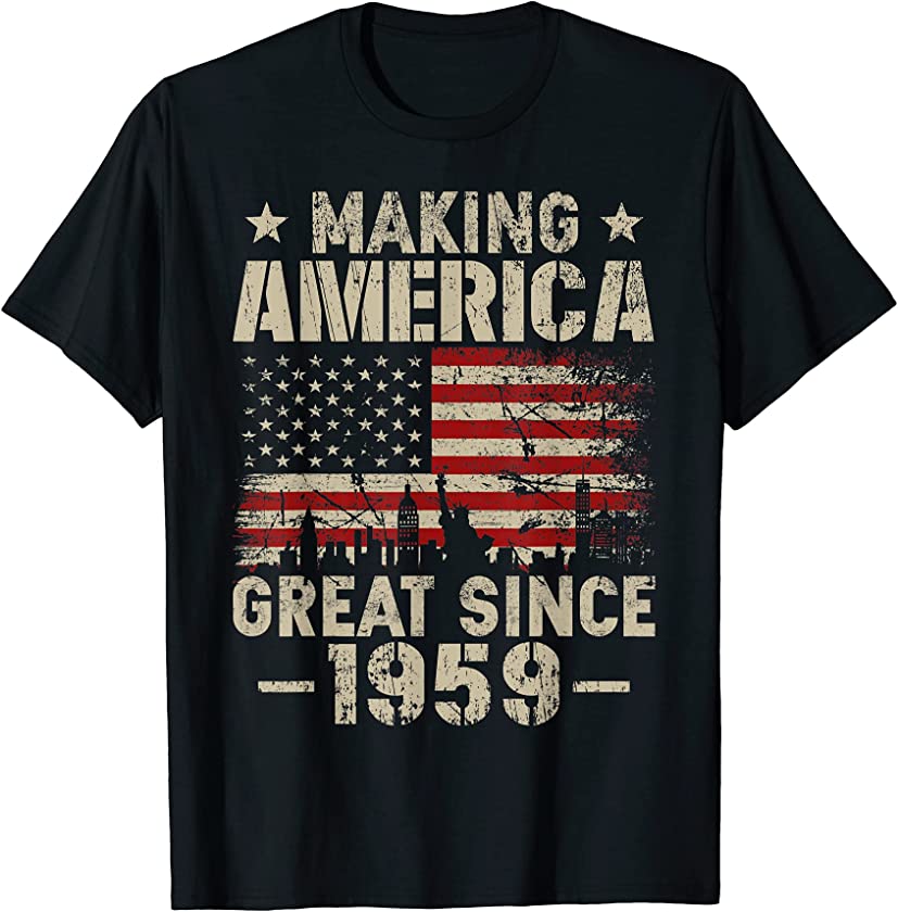 Vintage Making America Great Since 1959 Retro 62nd Birthday T-Shirt