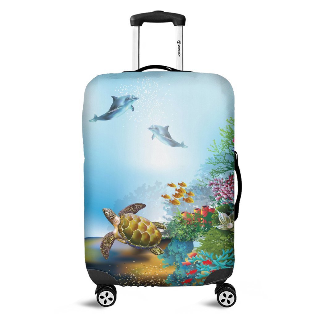 Hawaiian Turtle Dolphin In The Ocean Polynesian Luggage Covers