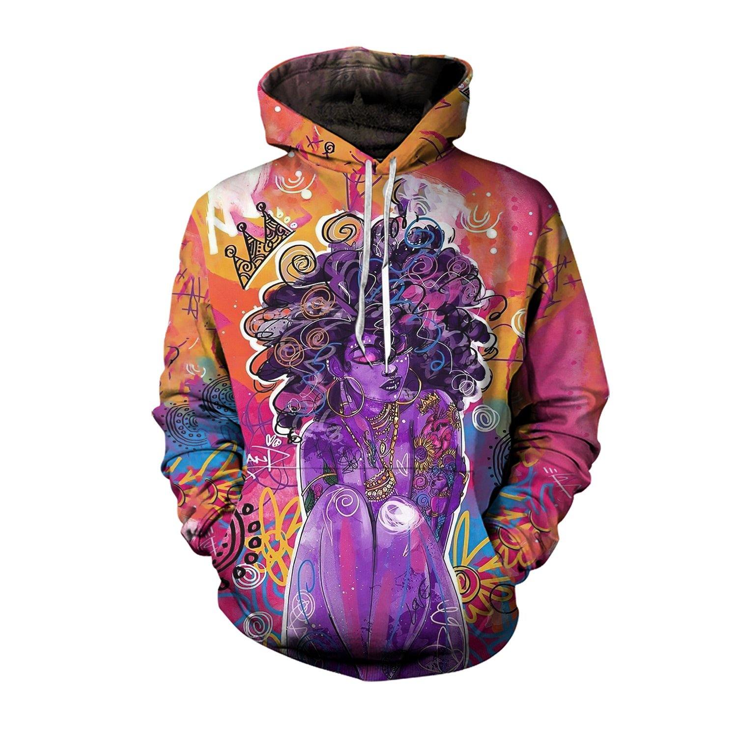 Melaninful Girl All-Over Printed Hoodie