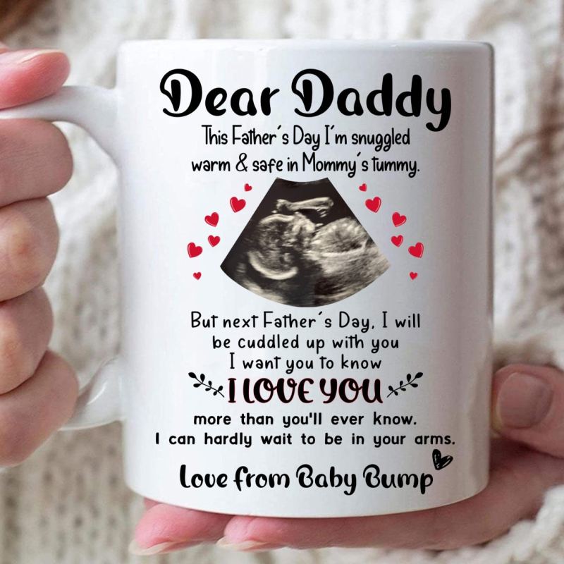 Personalized Gift For Dad To Be I Can Hardly Wait To Be In Your Arms Mug