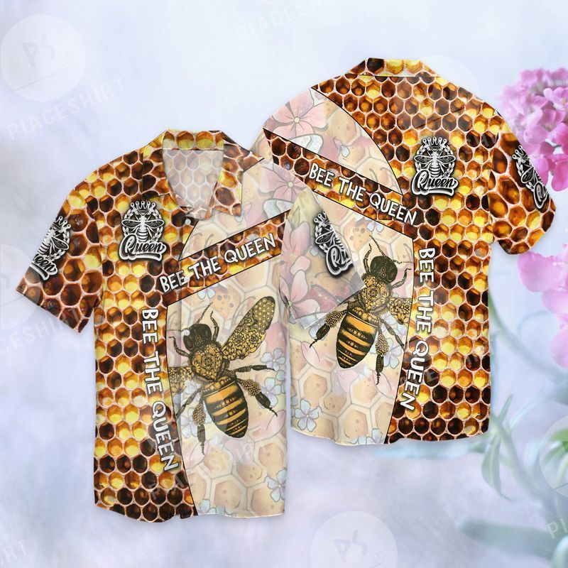 Bee The Queen For Men And Women Graphic Print Short Sleeve Hawaii Casual Shirt Ha27100