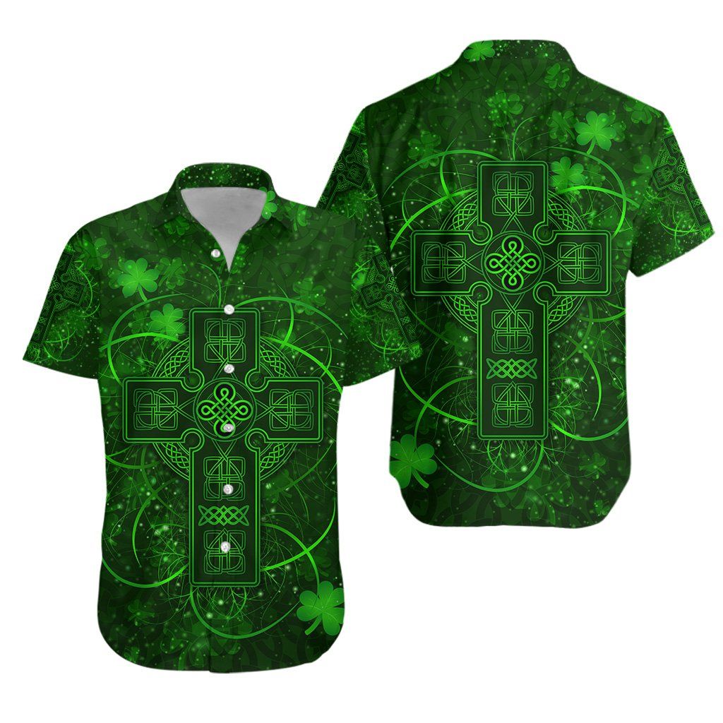 Ireland Hawaii Shirt Irish Saint Day Celtic Cross Ha41303