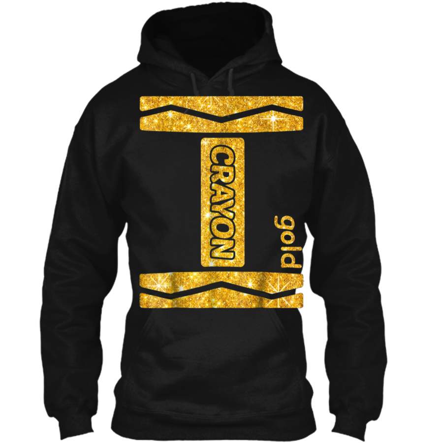Gold Crayon Halloween Couple Friend Group Costume Pullover Hoodie 8 oz