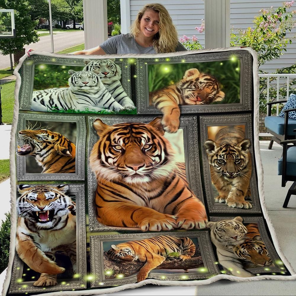 3D Huge Tiger Soft Plush Fleece Blanket Cozy Fleece Blanket Sherpa Blanket