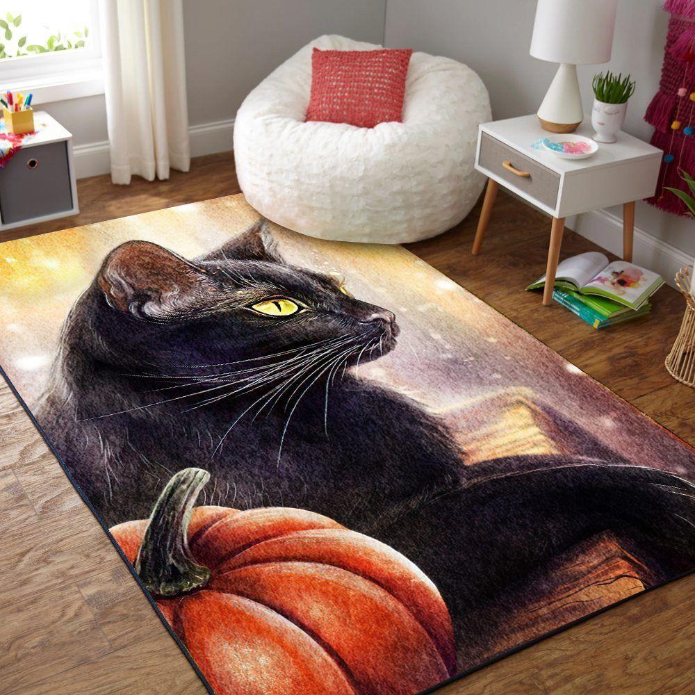 Cat Pumpkin Halloween Area Rug | Colorful S – 2XL