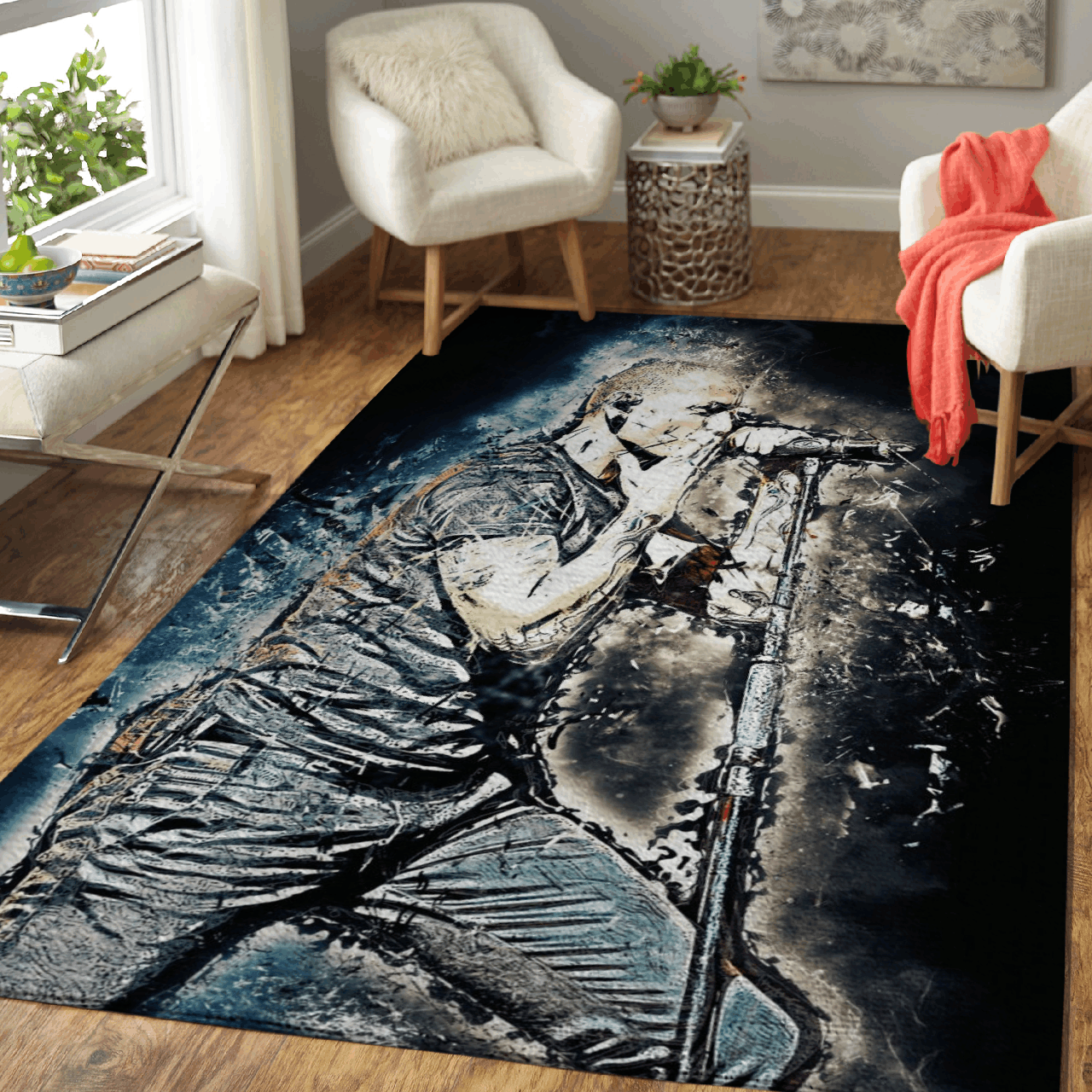 chester rockers 2 galaxy – Music Art For Fans Area Rug Carpet