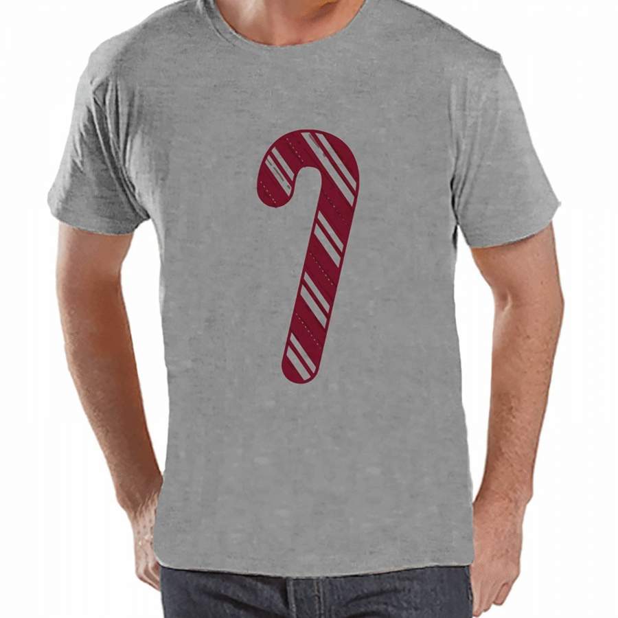 Candy Cane – Men’s Grey T-shirt