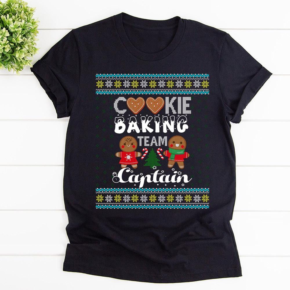 Christmas Cookie Baking Team Captain Xmas Tree Candy Cane Graphic Unisex T Shirt, Sweatshirt, Hoodie Size S – 5XL