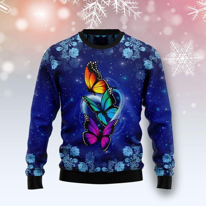 BUTTERFLY GALAXY CHRISTMAS UGLY SWEATER  HN151287