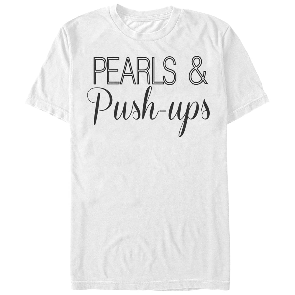 Chin Up Women’S Pearls And Push-Ups  Boyfriend Tee