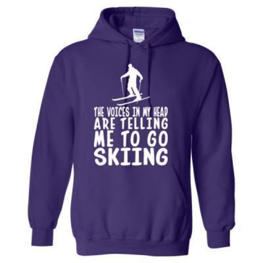 AGR The Voices In My Head Are Telling Me To Go Skiing – Heavy Blend™ Hooded Sweatshirt