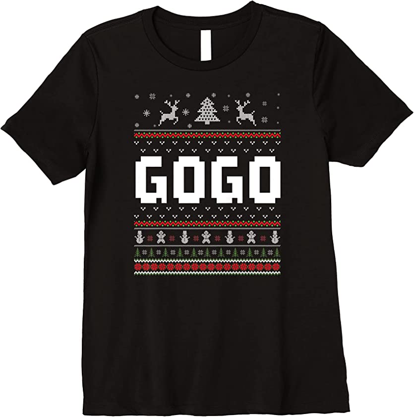 Womens Gogo Ugly Holiday Party Matching Ugly Christmas Sweater Premium T-Shirt