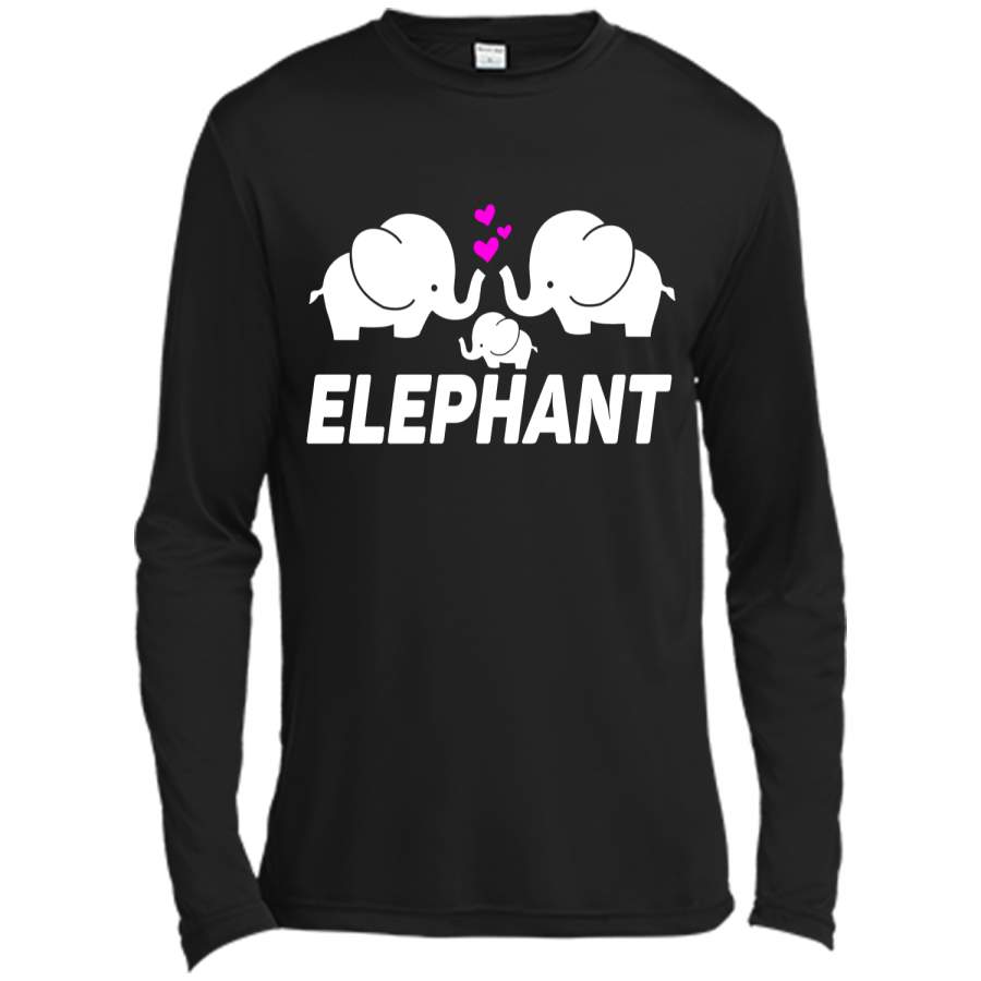 Men_s Women_s T Shirt Three Elephants Family Long Sleeve Moisture Absorbing Shirt