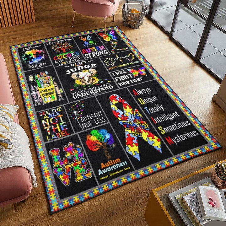 Autism Ribbon Indoor Outdoor Rugs, Autism Rug