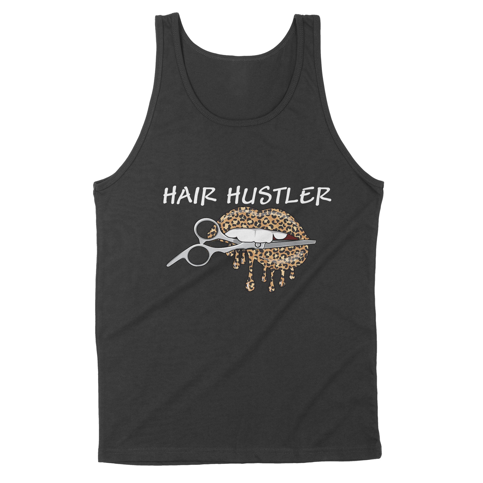 Dng Fashion ‘S Leopard Lips With Scissors Cool Hairdresser Hair Hustler – Standard Tank