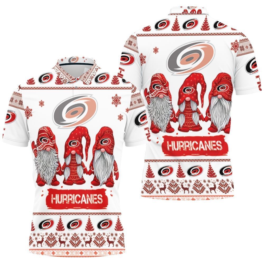 Christmas Gnomes Carolina Hurricanes Ugly Sweatshirt Christmas 3D Polo Shirt