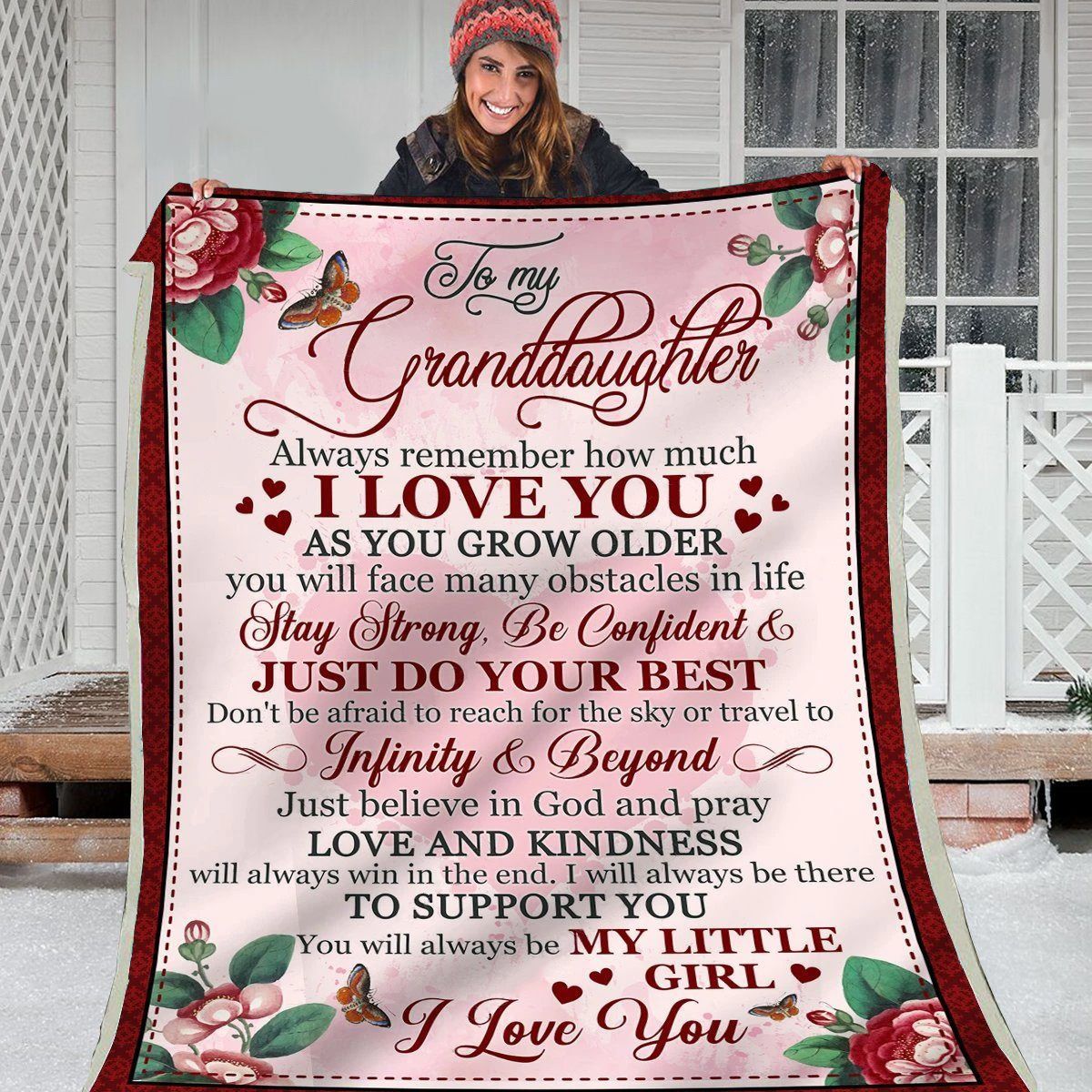 Famille Gift-Do Your Best- Mothers Day Gifts For My Granddaughter – Mother’S Day – Blanket – Gift