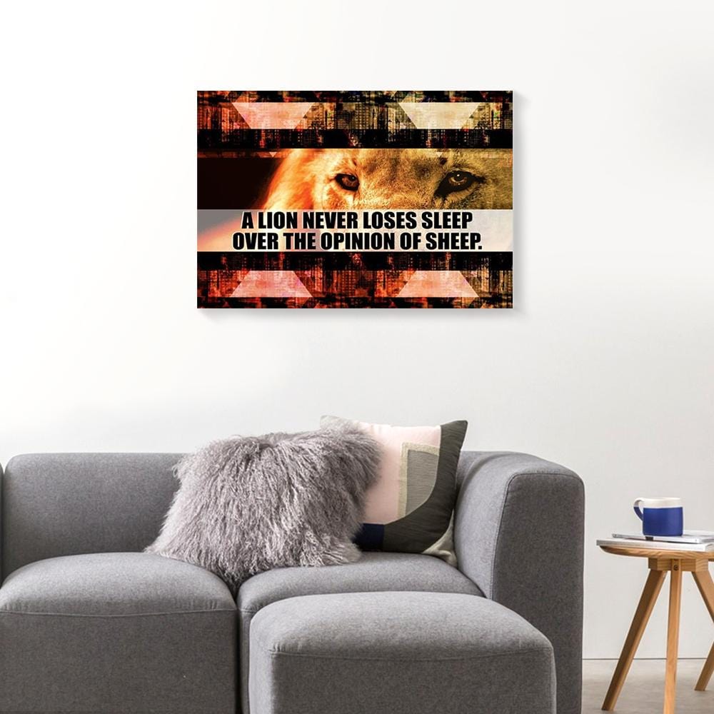 Canvas Prints Lion Never Lose Sleep Over The Opinion Of Sheep Wall Art Canvas Minimalist Wall Art