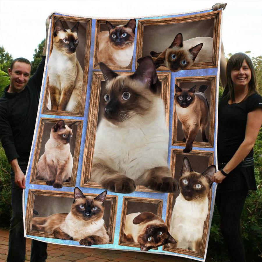 Siamese 3D Design Cat Print Blanket Cats Gifts Painting