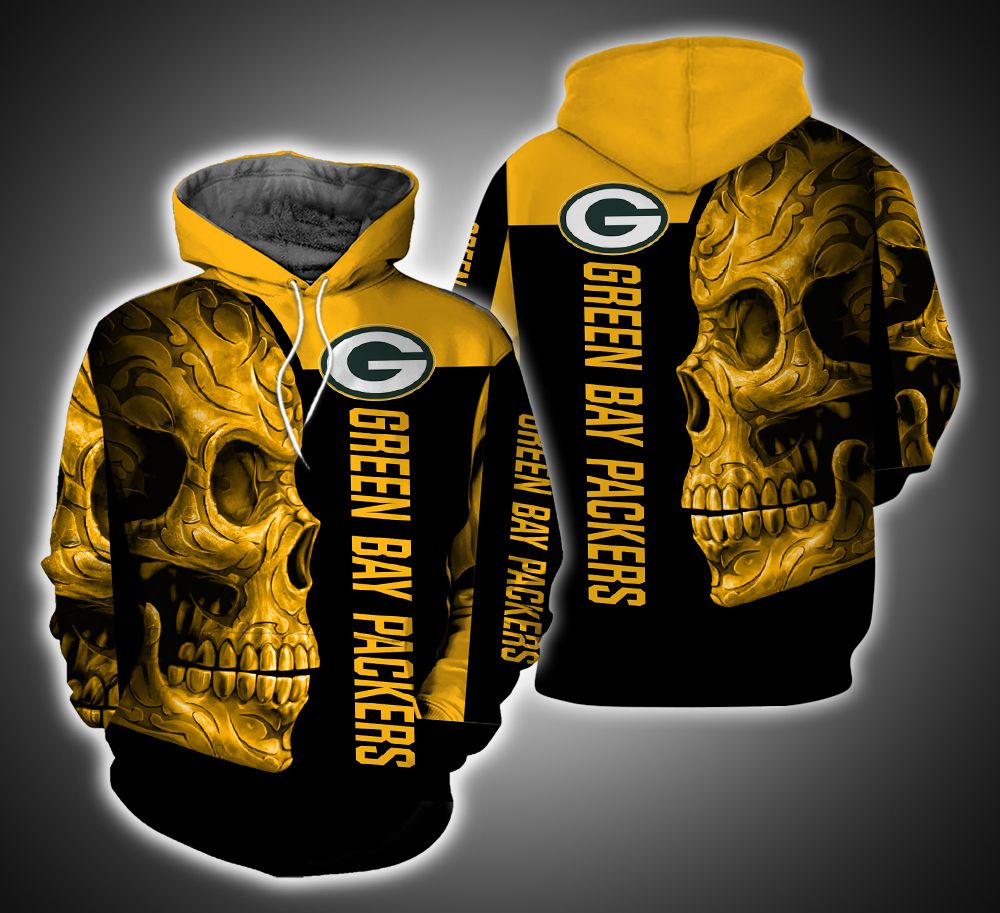 Green Bay Packers Skull Ver.12.15 3D Print Hoodie