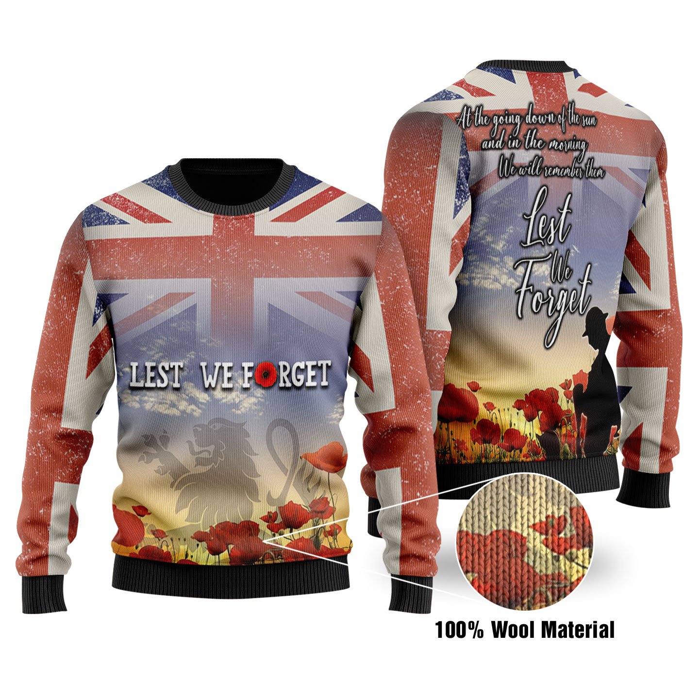 United Kingdom Veterans Christmas Ugly Sweater | Unisex | Full Size | Adult | Colorful | US1679