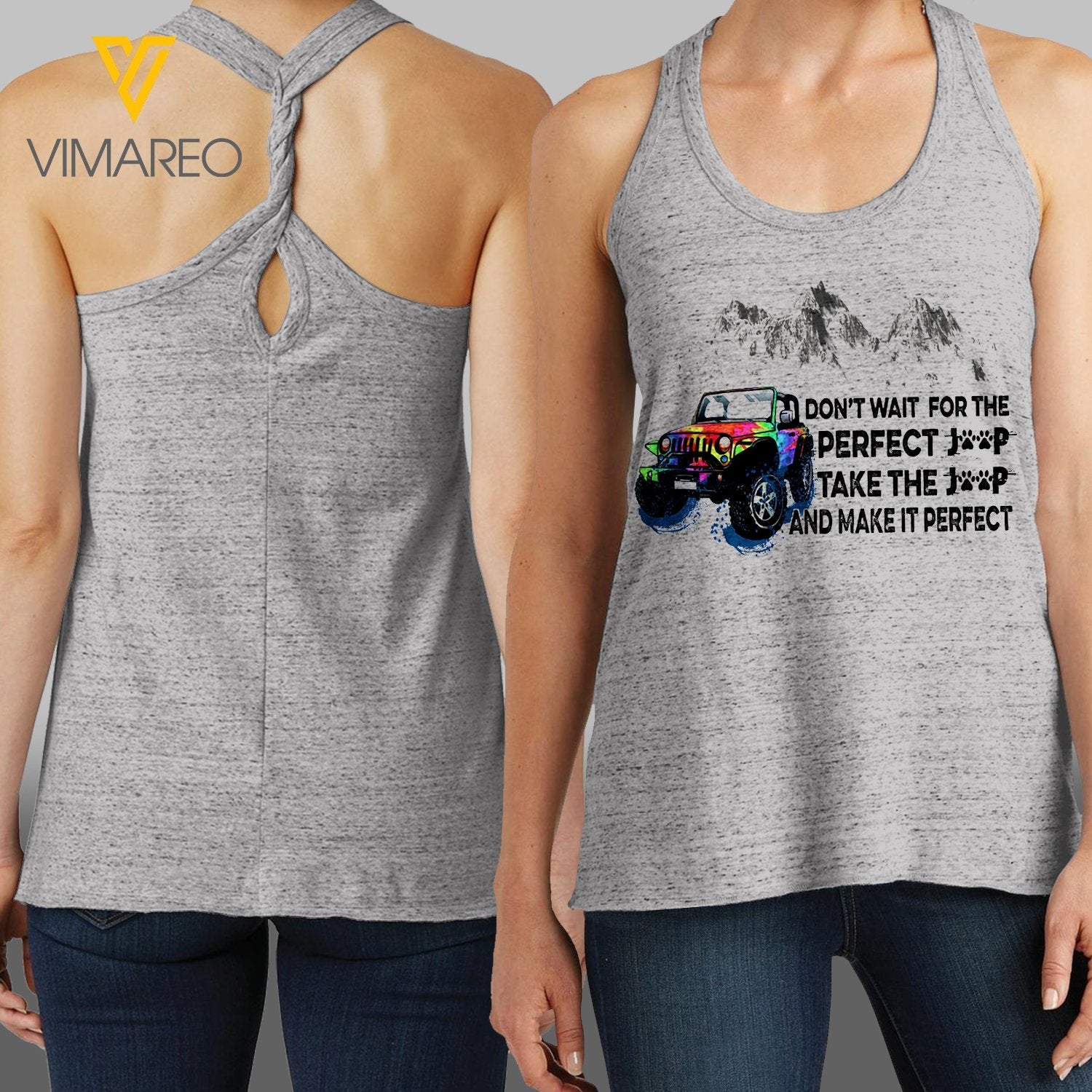 Make Your Jeep Perfect Ladies Cosmic Twisted Back Tank Lt11