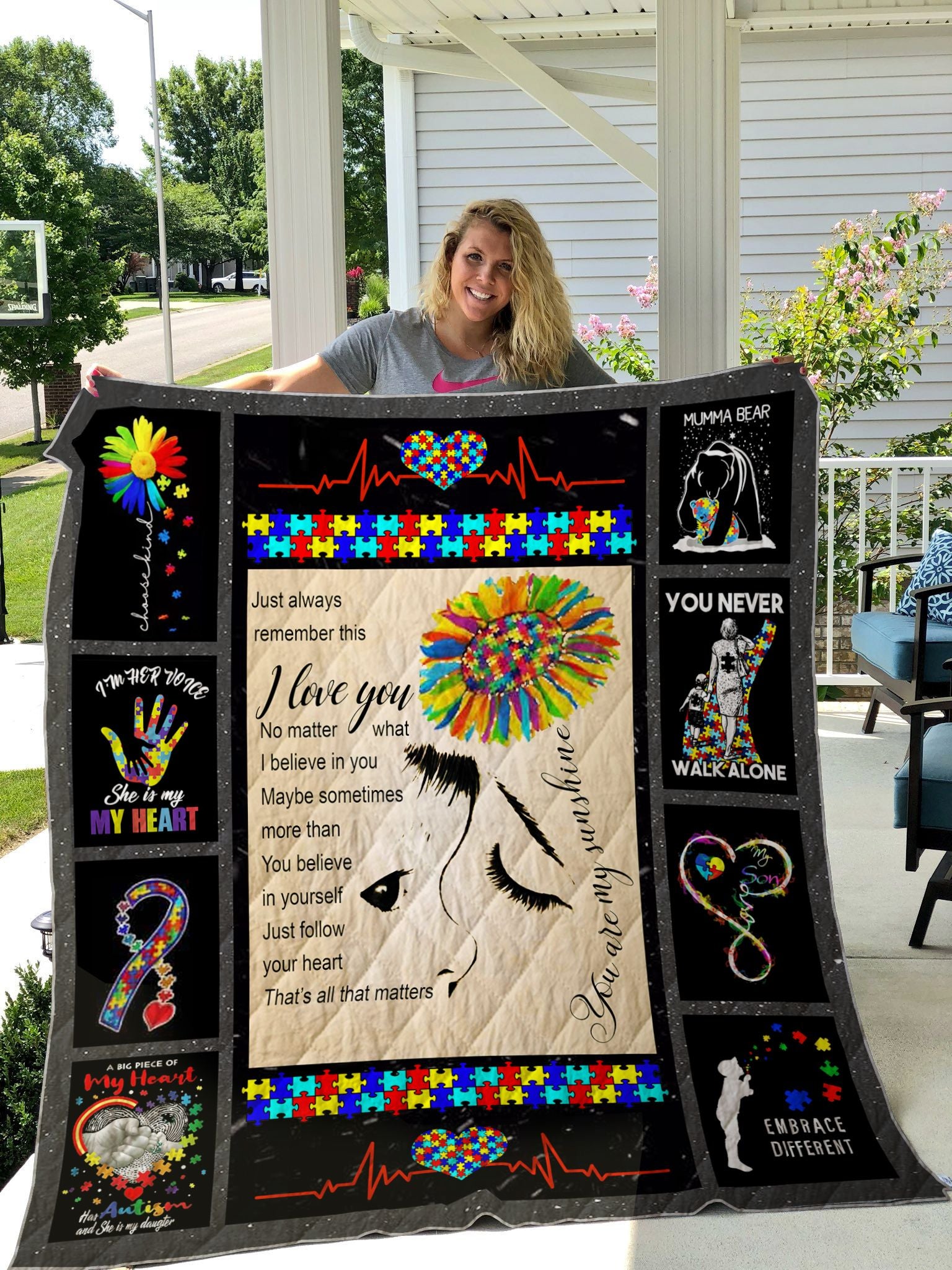 Autism Just Always Remember This I Love You Quilt Blanket Great Customized Blanket Gifts For Birthday Christmas Thanksgiving