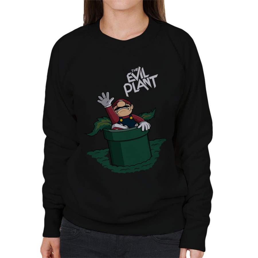 The Evil Plant Super Mario Ash Vs Evil Dead Women’s Sweatshirt