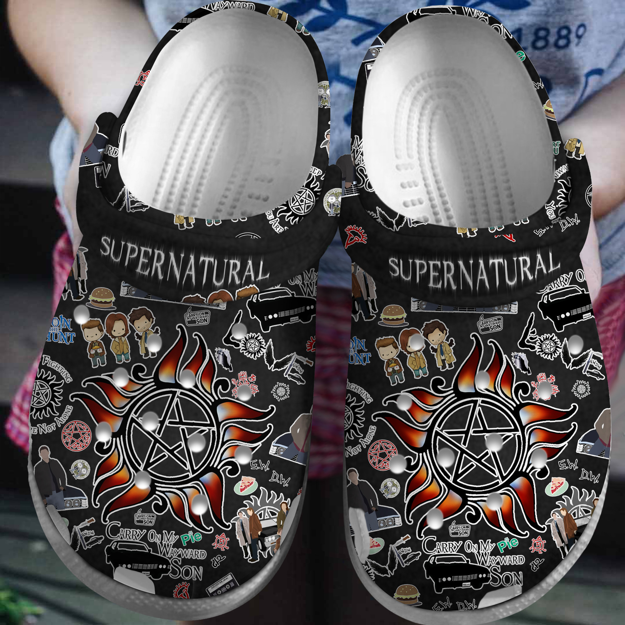 Supernatural Movie Crocs Crocband Clogs Shoes Comfortable For Men Women and Kids