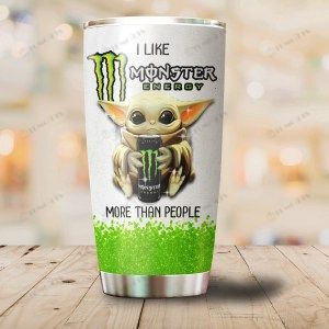 Thermo Tumbler I Like Monster Energy More Than People Yoda Size 20 Oz