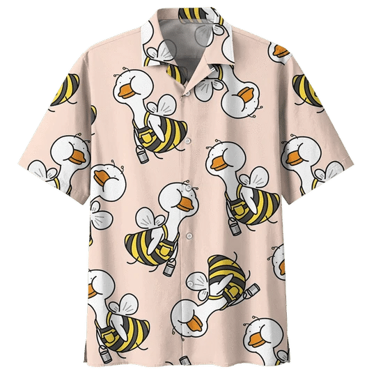 Bee Duck Background Design Hawaii Style Fashion Beach Shirt Ha10104