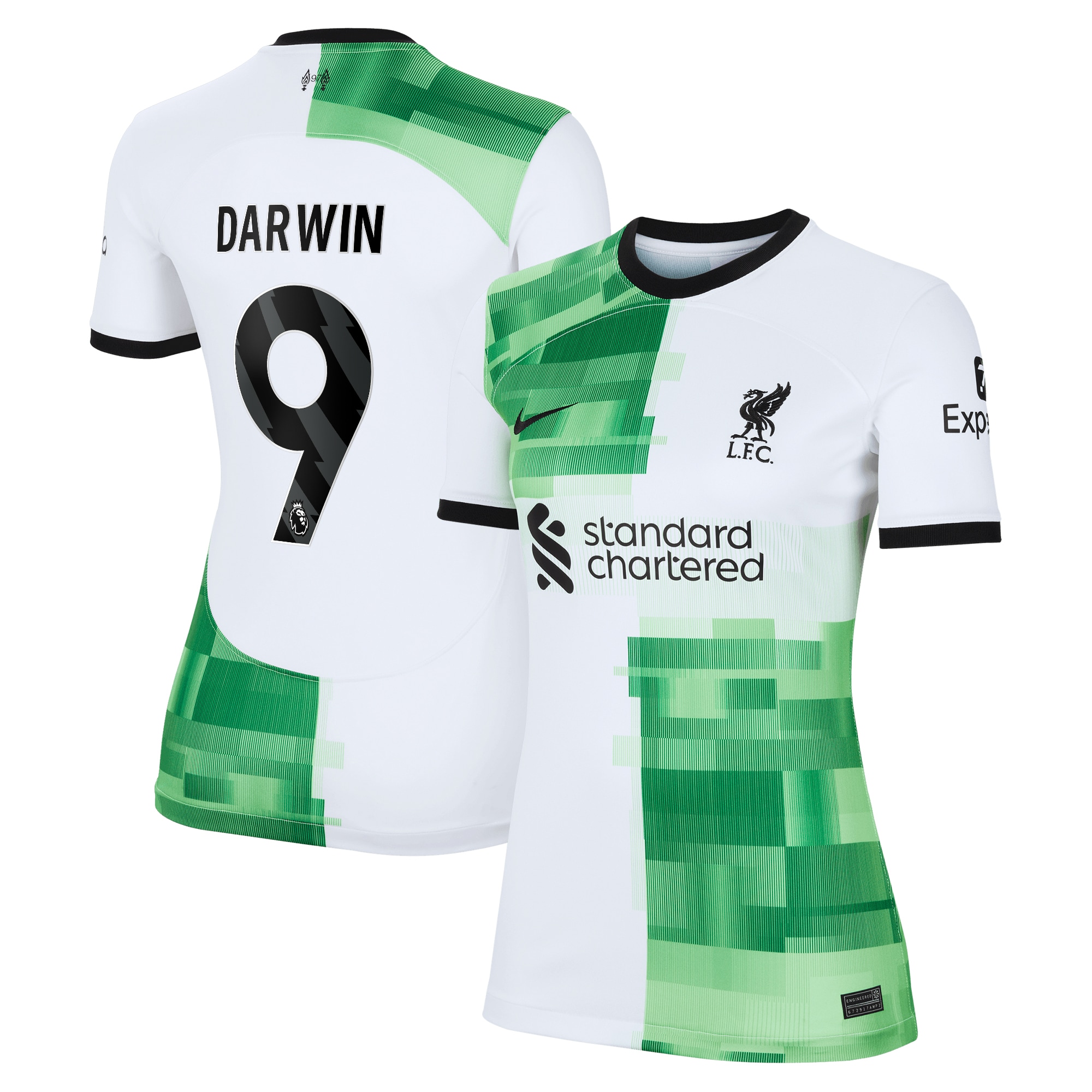 Darwin Núñez Liverpool Women's 2023/24 Away Replica Jersey – White