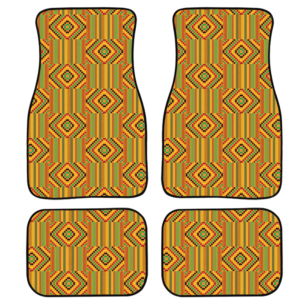 Ashanti Kente Pattern Print Front And Back Car Floor Mats, Front Car Mat