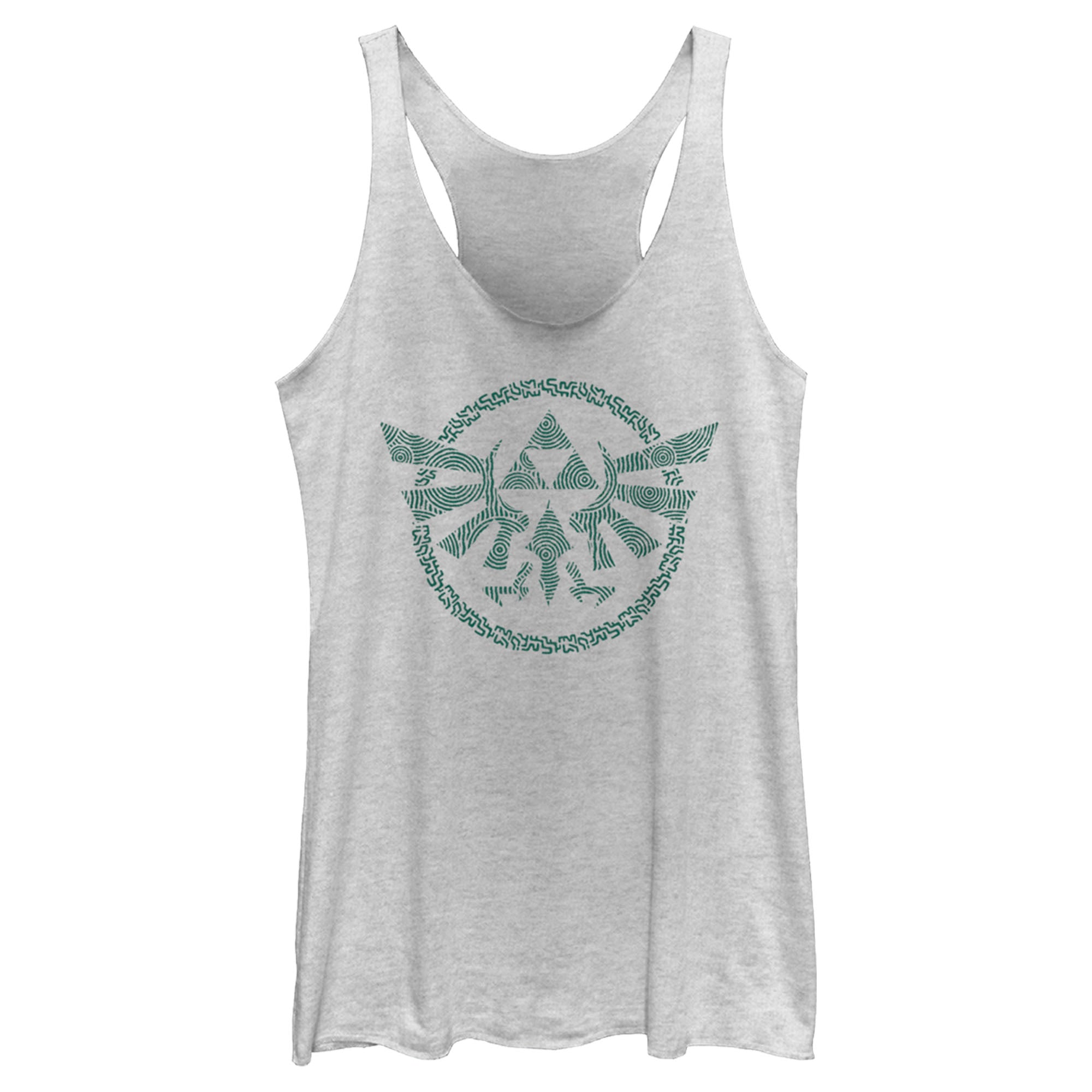 Women’S Nintendo The Legend Of Zelda: Tears Of The Kingdom Green Hyrule Crest Racerback Tank Top