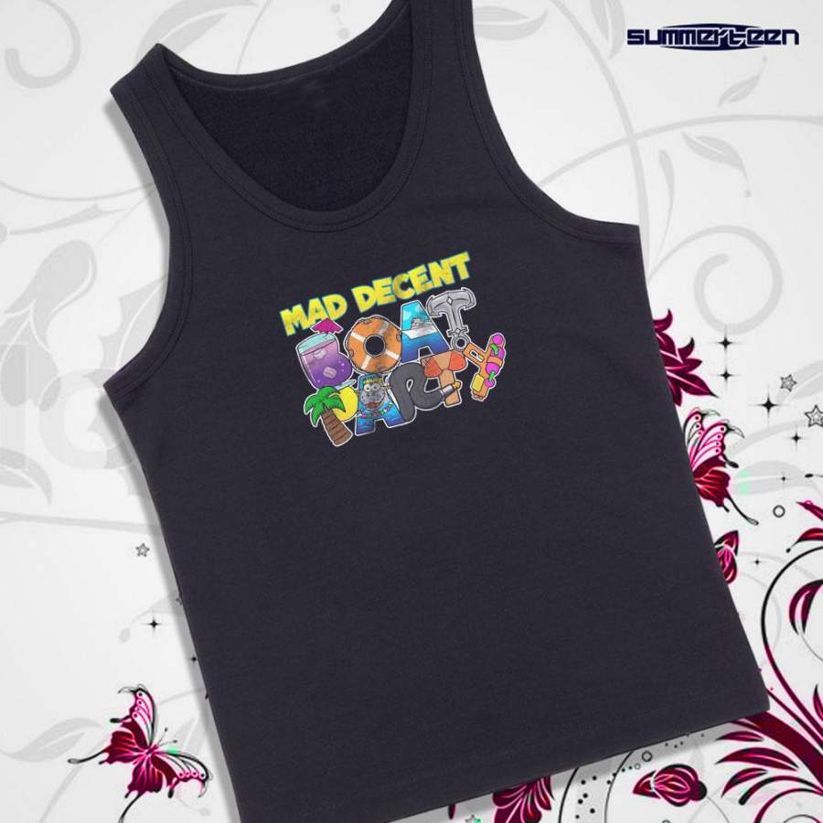 Mad Decent Boat Party Art Paint Cartoon Cute Tshirt Men’S Tank Top