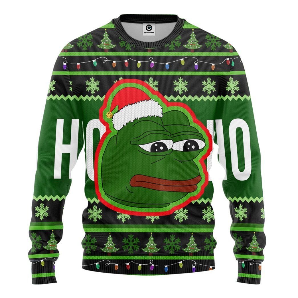 Casespring 3D Pepe Frog Ugly Sweater Custom Sweatshirt Apparel