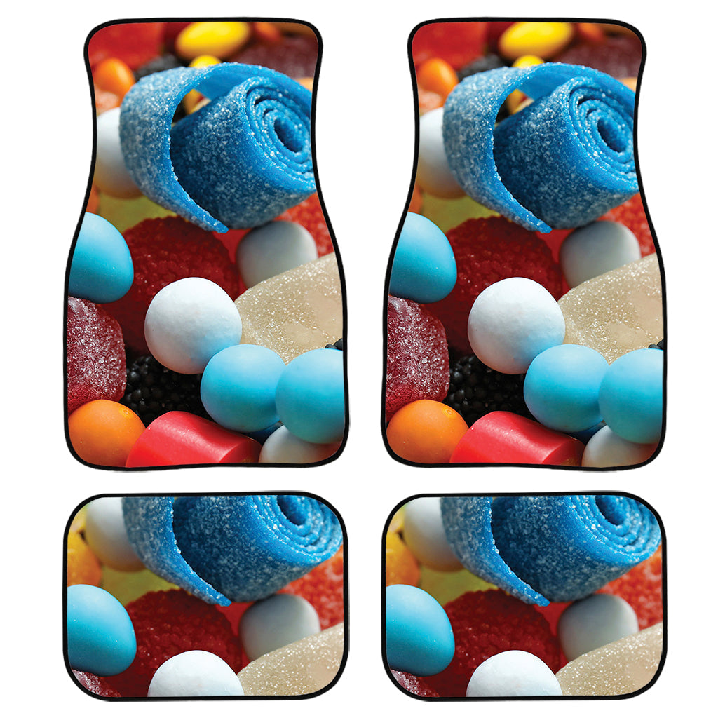 Yummy Gummy Print Front And Back Car Floor Mats, Front Car Mat