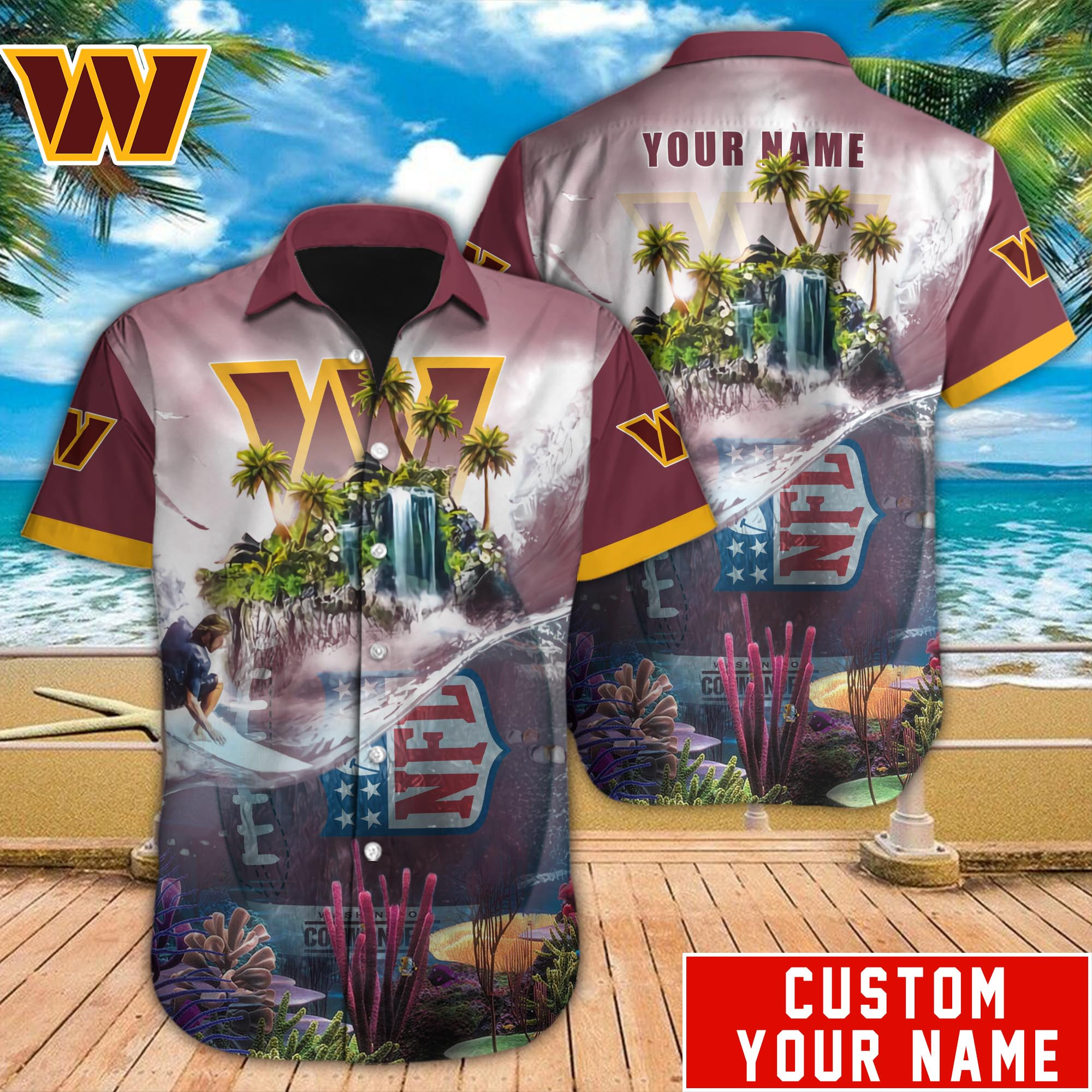 Washington Commanders Nfl-Hawaiian Shirt Custom M-40719