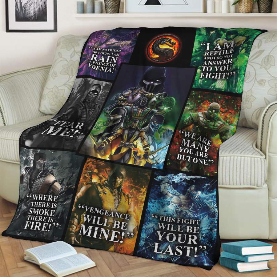 Mortal Kombat Ninja Quotes 3D Throw Blanket